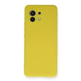 Newface Xiaomi Mi 11 Nano İçi Kadife Silikon Sarı Cep Telefonu Kılıfı