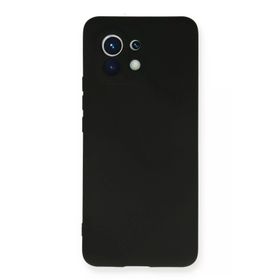 Newface Xiaomi Mi 11 Nano İçi Kadife Silikon Siyah Cep Telefonu Kılıfı