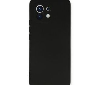 Newface Xiaomi Mi 11 Nano İçi Kadife Silikon Siyah Cep Telefonu Kılıfı