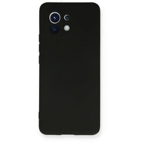 Newface Xiaomi Mi 11 Nano İçi Kadife Silikon Siyah Cep Telefonu Kılıfı