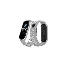 Newface Xiaomi Mi Band 6 Gri-Kırmızı Spor Delikli Kordon