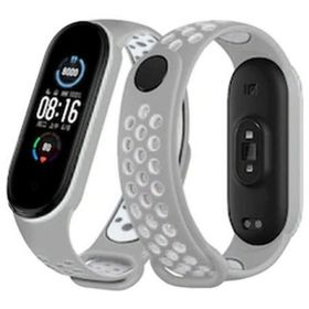 Newface Xiaomi Mi Band 6 Gri-Kırmızı Spor Delikli Kordon