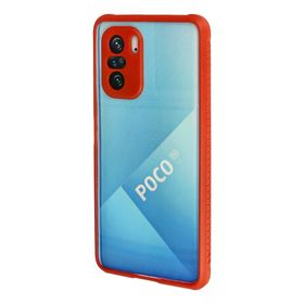 Newface Xiaomi Poco F3 Miami Şeffaf Silikon Kırmızı Kılıf