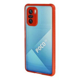 Newface Xiaomi Poco F3 Miami Şeffaf Silikon Kırmızı Kılıf