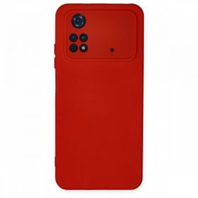 Newface Xiaomi Poco M4 Pro 4G Nano İçi Kadife Silikon Kırmızı Cep Telefonu Kılıfı