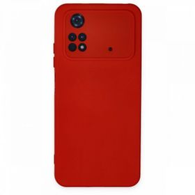 Newface Xiaomi Poco M4 Pro 4G Nano İçi Kadife Silikon Kırmızı Cep Telefonu Kılıfı