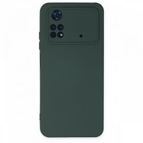 Newface Xiaomi Poco M4 Pro 4G Nano İçi Kadife Silikon Koyu Yeşil Cep Telefonu Kılıfı