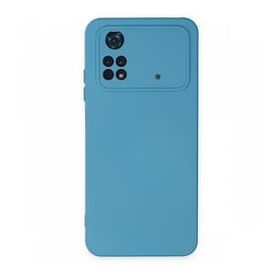 Newface Xiaomi Poco M4 Pro 4G Nano İçi Kadife Silikon Mavi Cep Telefonu Kılıfı