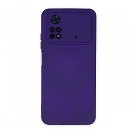 Newface Xiaomi Poco M4 Pro 4G Nano İçi Kadife Silikon Mor Cep Telefonu Kılıfı