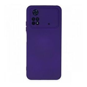 Newface Xiaomi Poco M4 Pro 4G Nano İçi Kadife Silikon Mor Cep Telefonu Kılıfı