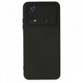 Newface Xiaomi Poco M4 Pro 4G Nano İçi Kadife Silikon Siyah Cep Telefonu Kılıfı