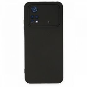 Newface Xiaomi Poco M4 Pro 4G Nano İçi Kadife Silikon Siyah Cep Telefonu Kılıfı