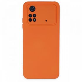 Newface Xiaomi Poco M4 Pro 4G Nano İçi Kadife Silikon Turuncu Cep Telefonu Kılıfı
