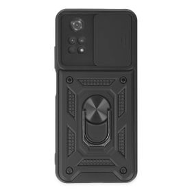 Newface Xiaomi Poco M4 Pro 4G Pars Lens Yüzüklü Silikon Siyah Kılıf