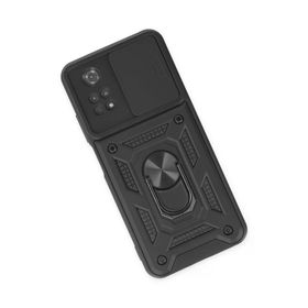 Newface Xiaomi Poco M4 Pro 4G Pars Lens Yüzüklü Silikon Siyah Kılıf