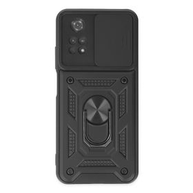 Newface Xiaomi Poco M4 Pro 4G Pars Lens Yüzüklü Silikon Siyah Kılıf