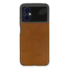 Newface Xiaomi Poco M5 Loop Deri Silikon Kahverengi Kılıf