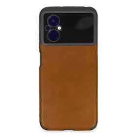 Newface Xiaomi Poco M5 Loop Deri Silikon Kahverengi Kılıf