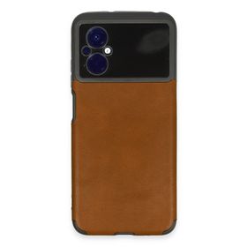 Newface Xiaomi Poco M5 Loop Deri Silikon Kahverengi Kılıf