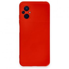 Newface Xiaomi Poco M5 Nano İçi Kadife Silikon Kırmızı Cep Telefonu Kılıfı