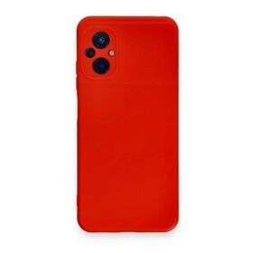 Newface Xiaomi Poco M5 Nano İçi Kadife Silikon Kırmızı Cep Telefonu Kılıfı