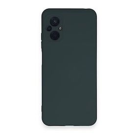 Newface Xiaomi Poco M5 Nano İçi Kadife Silikon Koyu Yeşil Cep Telefonu Kılıfı