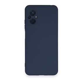 Newface Xiaomi Poco M5 Nano İçi Kadife Silikon Lacivert Cep Telefonu Kılıfı