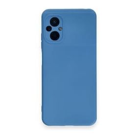 Newface Xiaomi Poco M5 Nano İçi Kadife Silikon Mavi Cep Telefonu Kılıfı