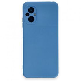 Newface Xiaomi Poco M5 Nano İçi Kadife Silikon Mavi Cep Telefonu Kılıfı