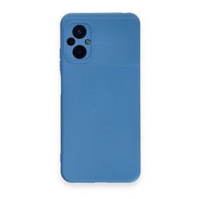 Newface Xiaomi Poco M5 Nano İçi Kadife Silikon Mavi Cep Telefonu Kılıfı
