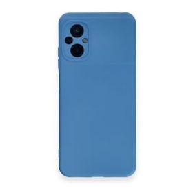Newface Xiaomi Poco M5 Nano İçi Kadife Silikon Mavi Cep Telefonu Kılıfı