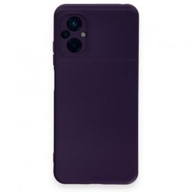 Newface Xiaomi Poco M5 Nano İçi Kadife Silikon Mor Cep Telefonu Kılıfı