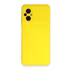 Newface Xiaomi Poco M5 Nano İçi Kadife Silikon Sarı Cep Telefonu Kılıfı