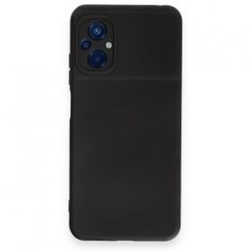 Newface Xiaomi Poco M5 Nano İçi Kadife Silikon Siyah Cep Telefonu Kılıfı