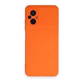 Newface Xiaomi Poco M5 Nano İçi Kadife Silikon Turuncu Cep Telefonu Kılıfı