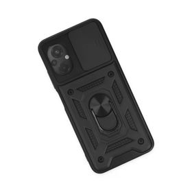 Newface Xiaomi Poco M5 Pars Lens Yüzüklü Silikon Siyah Kılıf