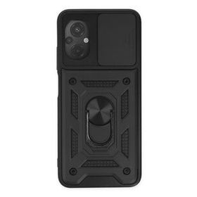 Newface Xiaomi Poco M5 Pars Lens Yüzüklü Silikon Siyah Kılıf