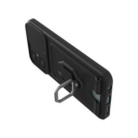 Newface Xiaomi Poco M5 Zuma Kartvizitli Yüzüklü Silikon Siyah Kılıf