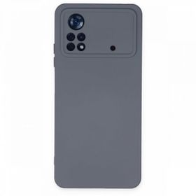 Newface Xiaomi Poco X4 Pro 5G Nano İçi Kadife Silikon Gri Cep Telefonu Kılıfı