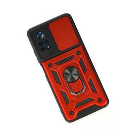 Newface Xiaomi Poco X4 Pro 5G Pars Lens Yüzüklü Silikon Kırmızı Kılıf