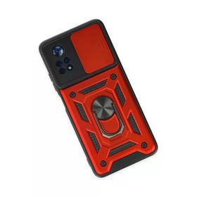 Newface Xiaomi Poco X4 Pro 5G Pars Lens Yüzüklü Silikon Kırmızı Kılıf