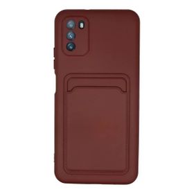 Newface Xiaomi Pocophone M3 Kelvin Kartvizitli Silikon Bordo Cep Telefonu Kılıfı
