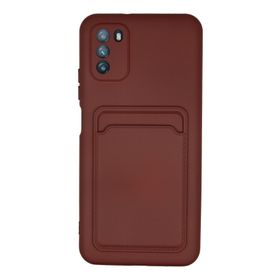 Newface Xiaomi Pocophone M3 Kelvin Kartvizitli Silikon Bordo Cep Telefonu Kılıfı