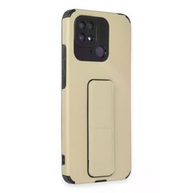 Newface Xiaomi Redmi 10C Gold Mega Standlı Silikon Kılıf
