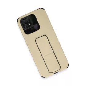 Newface Xiaomi Redmi 10C Gold Mega Standlı Silikon Kılıf