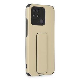 Newface Xiaomi Redmi 10C Gold Mega Standlı Silikon Kılıf