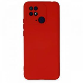 Newface Xiaomi Redmi 10C Nano İçi Kadife Silikon Kırmızı Cep Telefonu Kılıfı