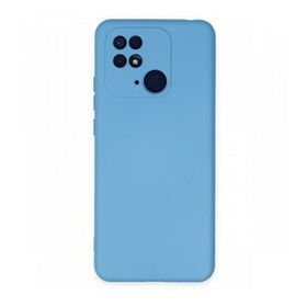 Newface Xiaomi Redmi 10C Nano İçi Kadife Silikon Mavi Cep Telefonu Kılıfı