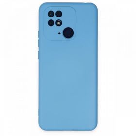 Newface Xiaomi Redmi 10C Nano İçi Kadife Silikon Mavi Cep Telefonu Kılıfı