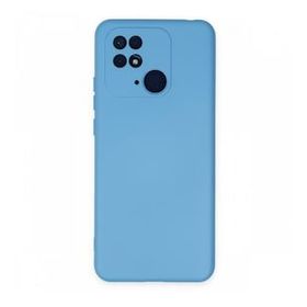 Newface Xiaomi Redmi 10C Nano İçi Kadife Silikon Mavi Cep Telefonu Kılıfı